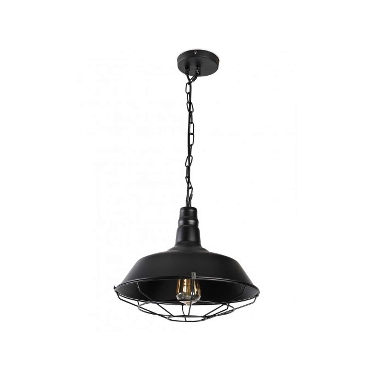 Lámpara Colgante C061/NE Acero Negro 40W E27 – Calux